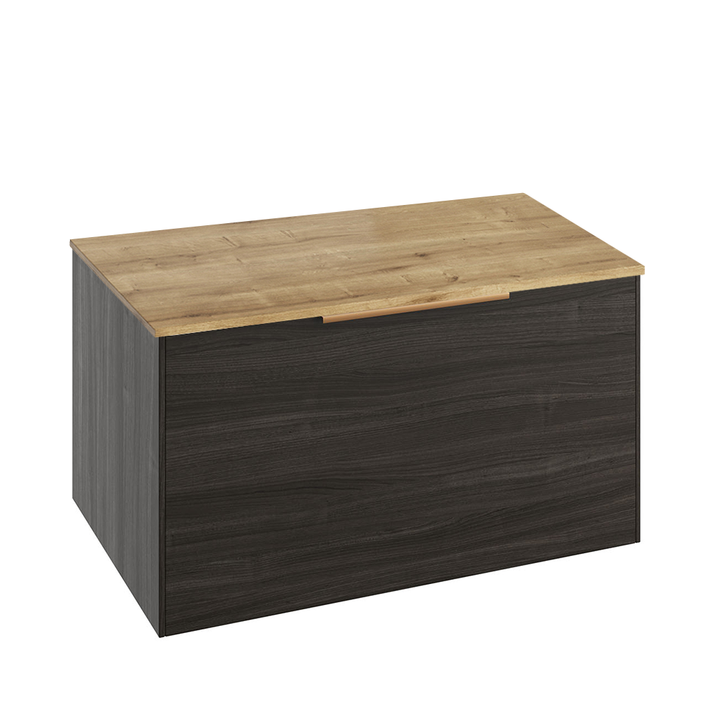 Abacus Concept Sit On Lava 800mm Vanity Unit - Oak Countertop