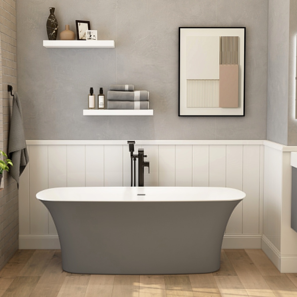 Imex Blade Matt Grey 1700mm Freestanding Bath Lifestyle 2