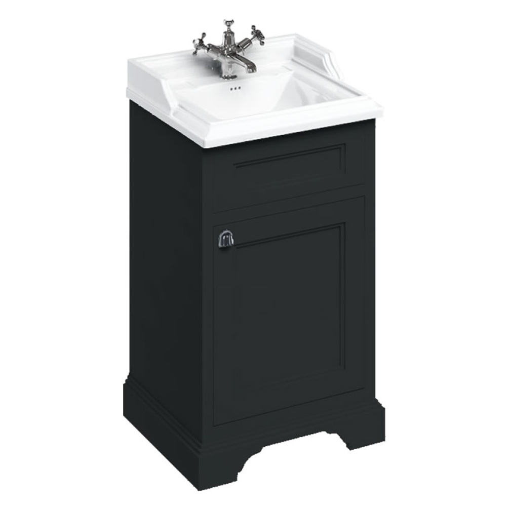 Burlington Classic 510mm Basin & Matt Black Freestanding Vanity Unit