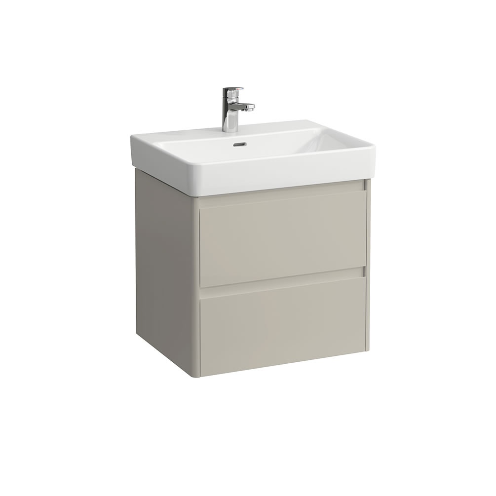 Cutout image of Laufen Base 2.0 Grey White 600mm x 465mm Wall-Hung Vanity Unit & Basin
