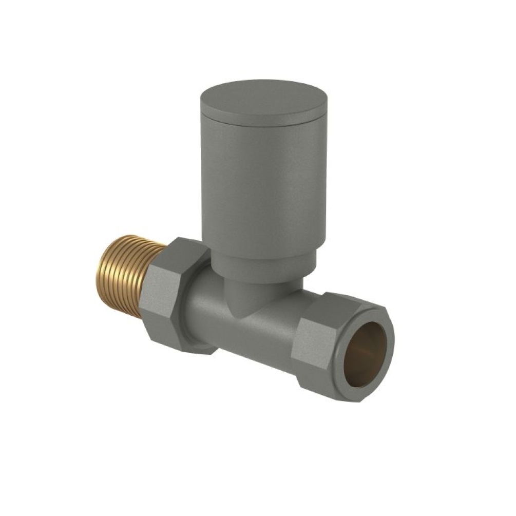 Photo of Tissino Hugo2 Straight Radiator Valves (Pair) in Lusso Grey Cutout