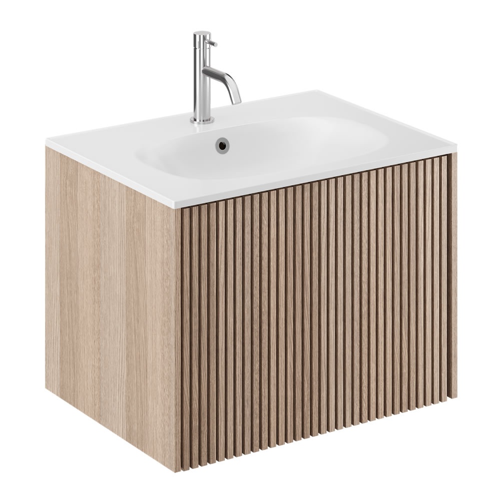 Crosswater Limit 600mm Modern Oak Wall Hung Vanity Unit