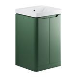 Apex 500mm Matt Sage Green 2 Door Floorstanding Vanity Unit & Basin