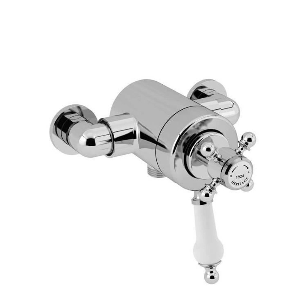 Heritage Hartlebury Exposed Shower Valve with Bottom Outlet Chrome Finish Image