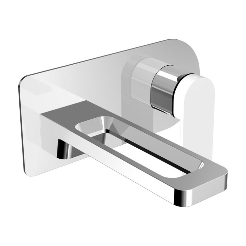 JTP Axel Chrome & Matt White Single Lever Wall Mounted Basin Mixer