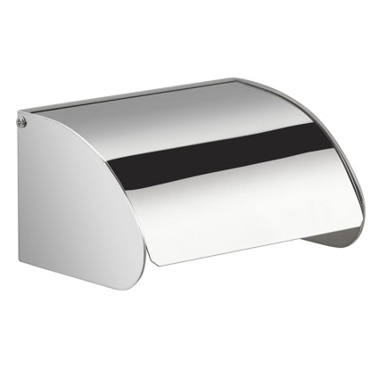 Cutout image of Origins Living Gedy G Pro Toilet Roll Holder with Flap in chrome.