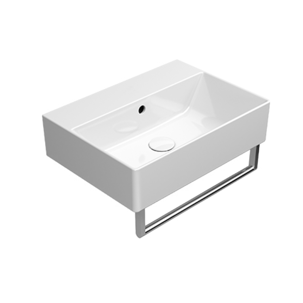Photo of GSI Kube X 50 x 37 Washbasin with Chrome Towel Rail