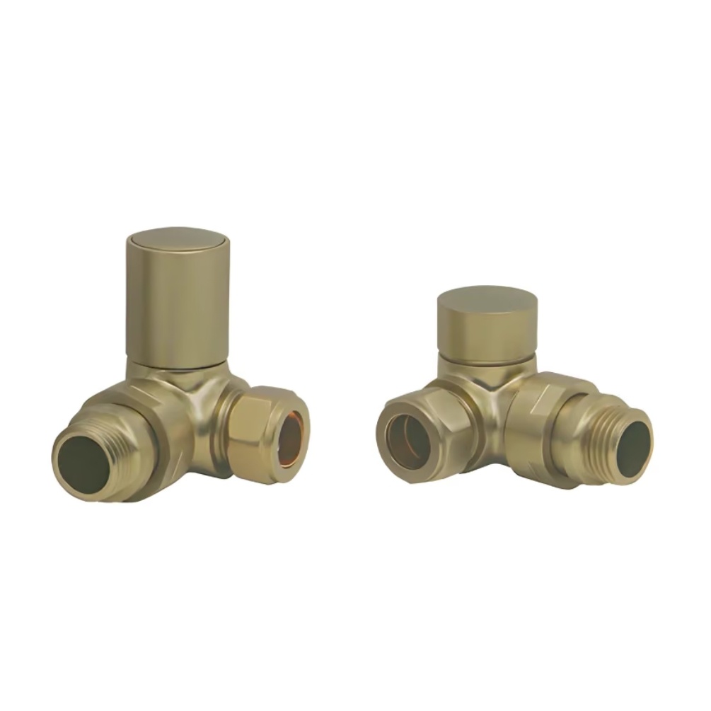 Crosswater Brushed Brass Dual Fuel Corner Valves Cut Out