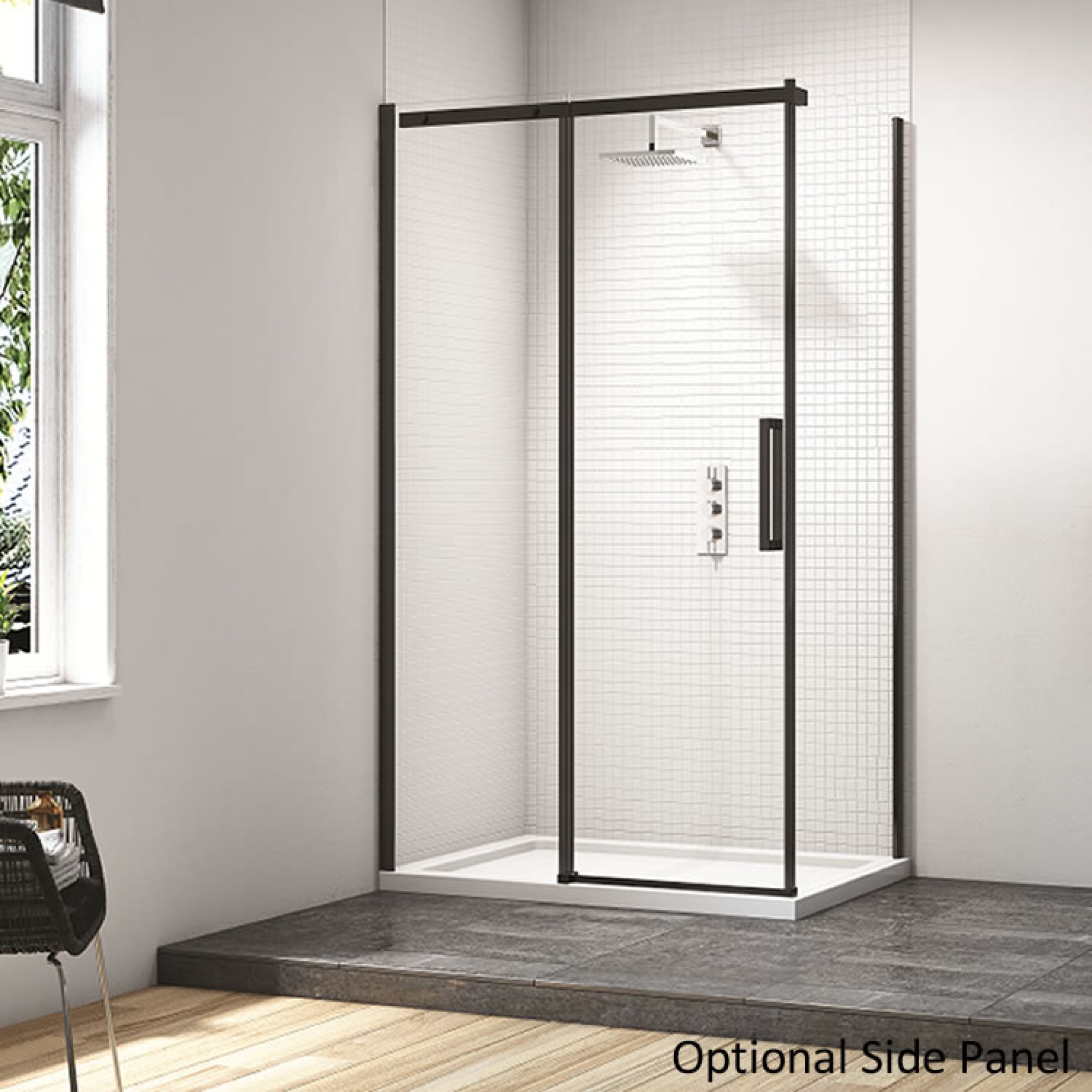Merlyn Black Sliding Shower Door | Sanctuary Bathrooms