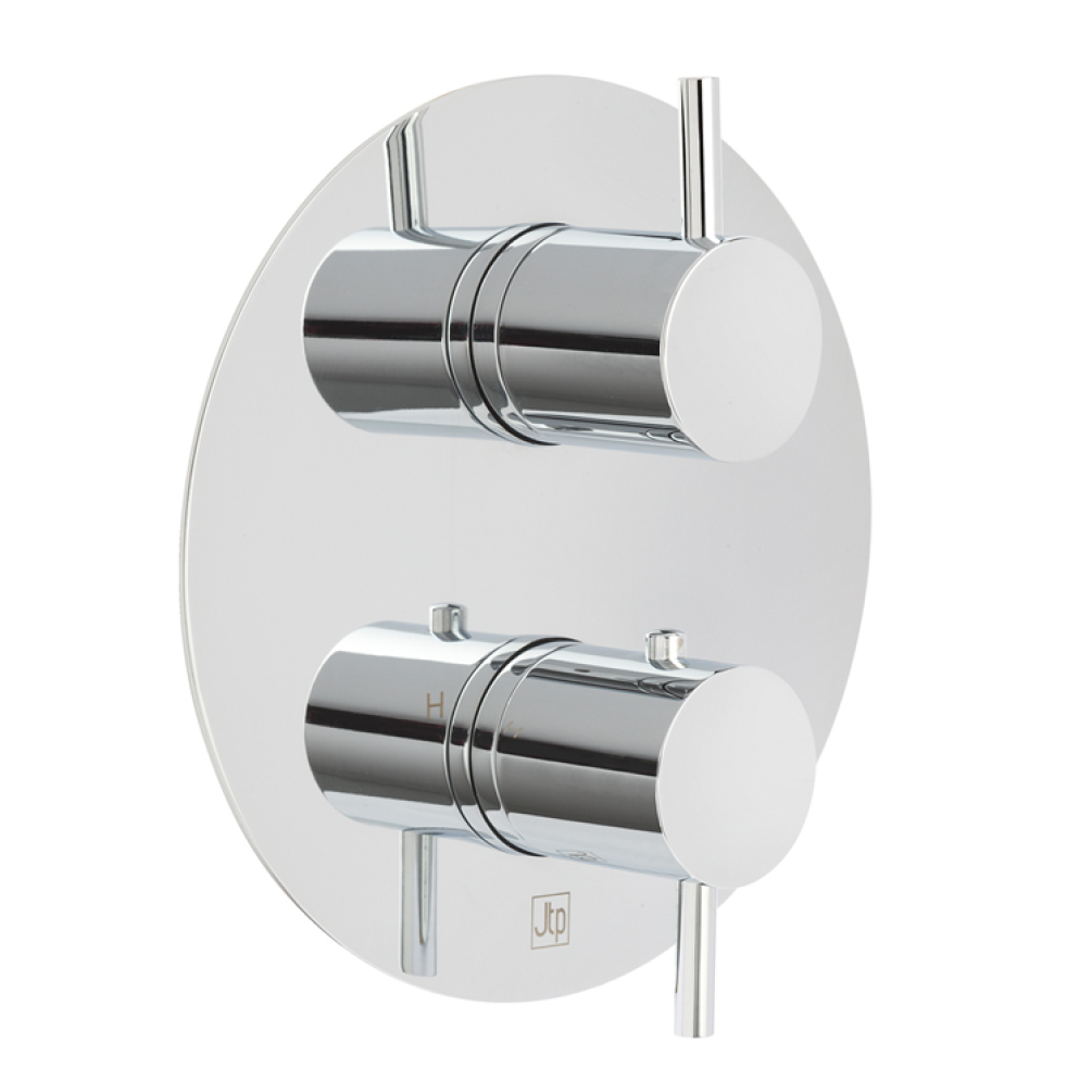 Photo of JTP Florence Chrome Round Two Outlet Thermostatic Shower Valve Cutout