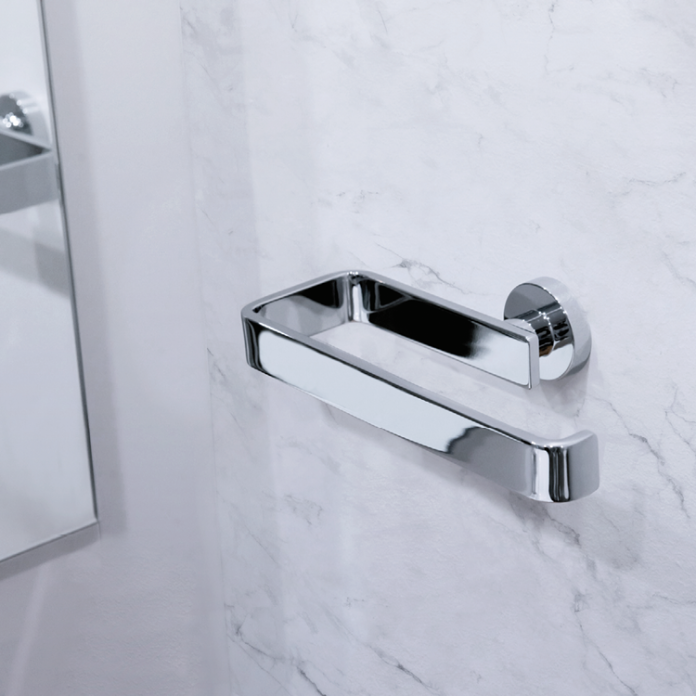 Photo of the Riobel Paradox Toilet Roll Holder in Chrome