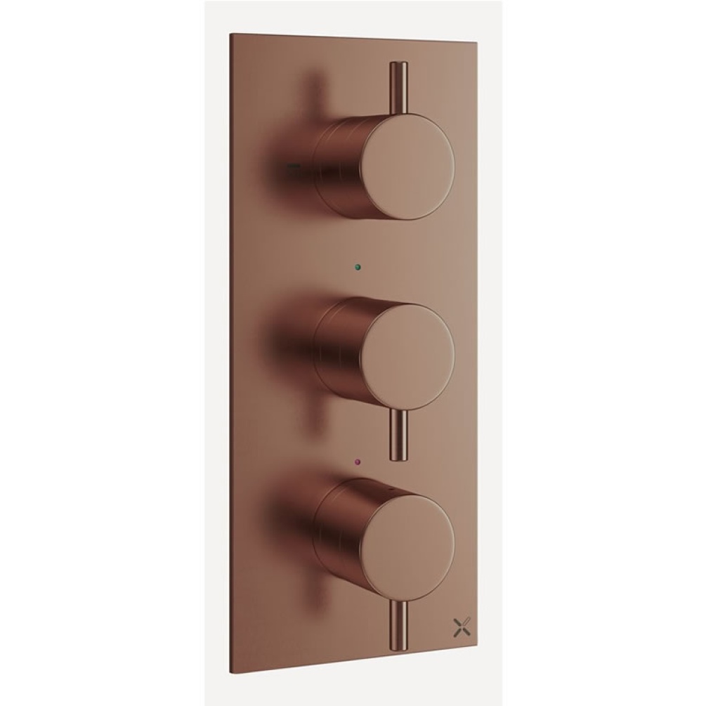 Crosswater MPRO Brushed Bronze 3 Outlet 3 Control Shower Valve
