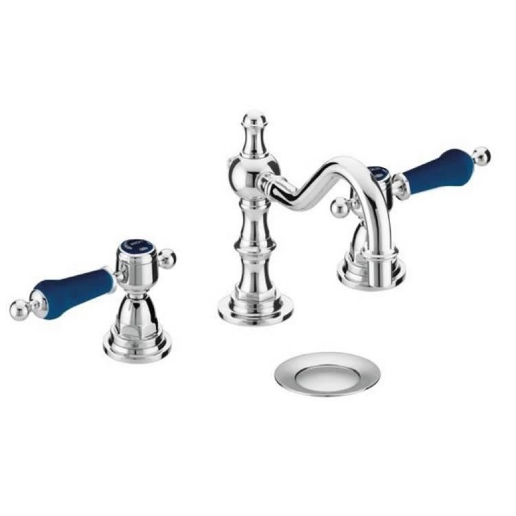 Photo of Heritage Glastonbury Midnight Blue 3 Tap Hole Swivel Spout Basin Mixer