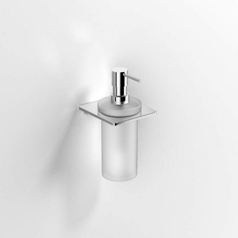 Close up product image of the Origins Living S Cube Chrome Soap Dispenser