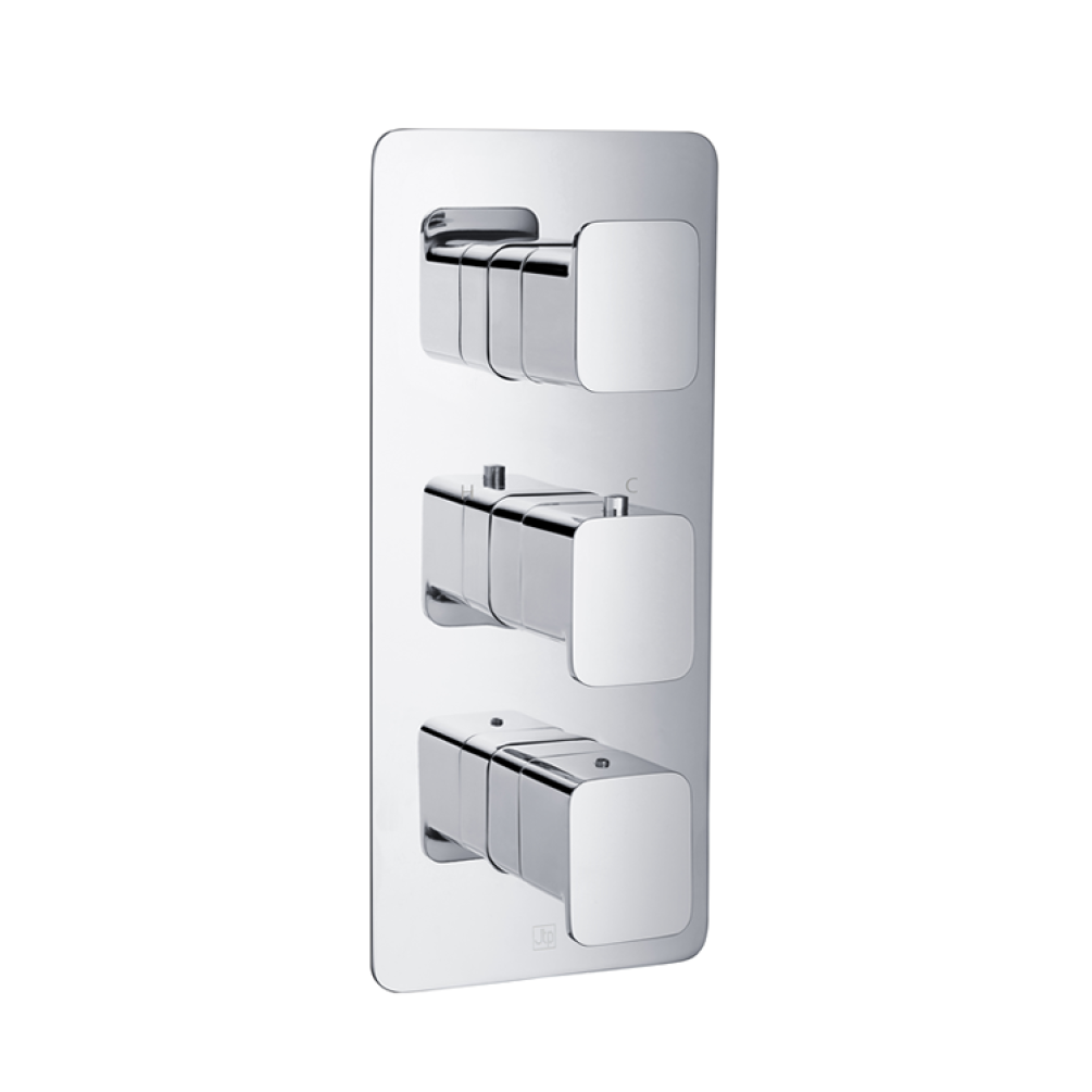 Photo of JTP Hix Chrome Triple Outlet Thermostatic Shower Valve Cutout