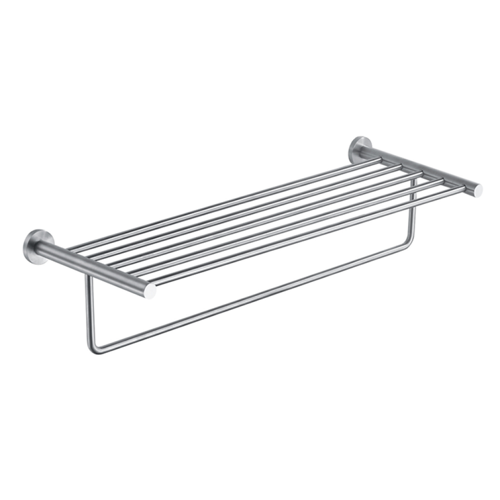Photo of JTP Inox Brushed Stainless Steel Towel Shelf with Bar Cutout