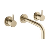 Crosswater MPRO Brushed Brass Wall Mounted Basin 3 Hole Set - Image 1