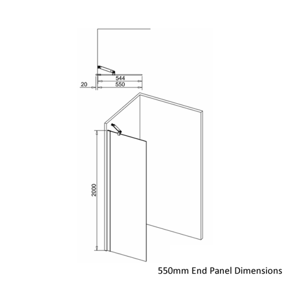 Crosswater Infinity 8 1235mm WalkIn & Deflector Panel Sanctuary