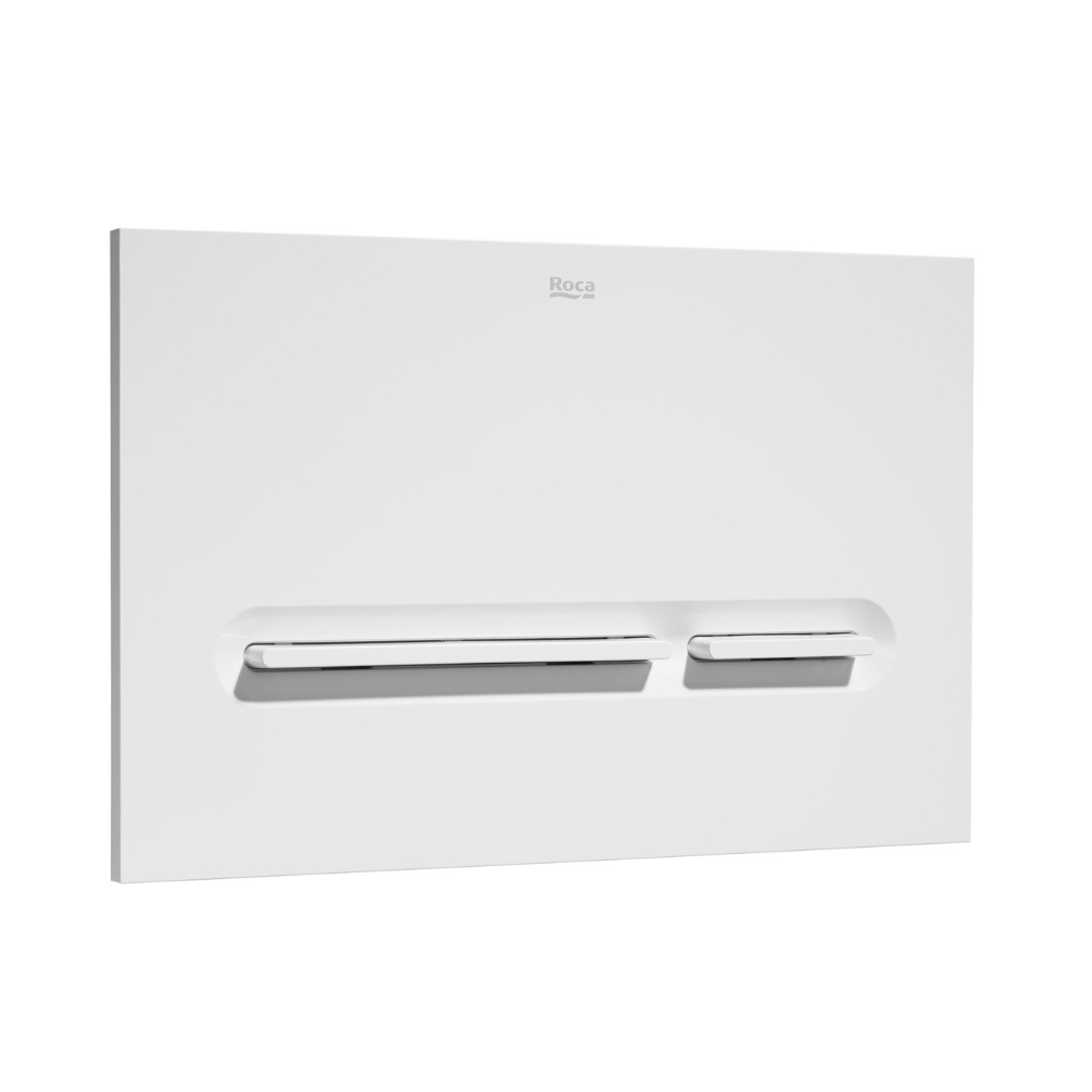 Product cut out image of the Roca PL5 White Dual Flush Plate