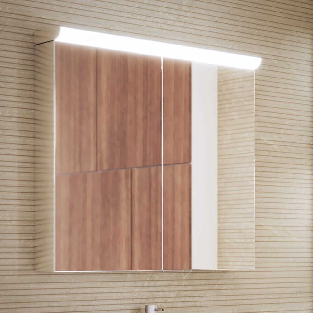 Lifestyle image of a 800mm mirror cabinet