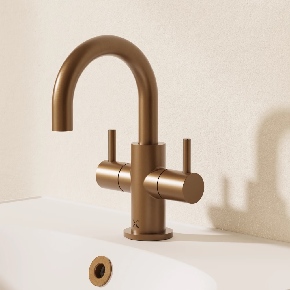 Crosswater MPRO Brushed Bronze Mini Monobloc Basin Mixer Tap Lifestyle