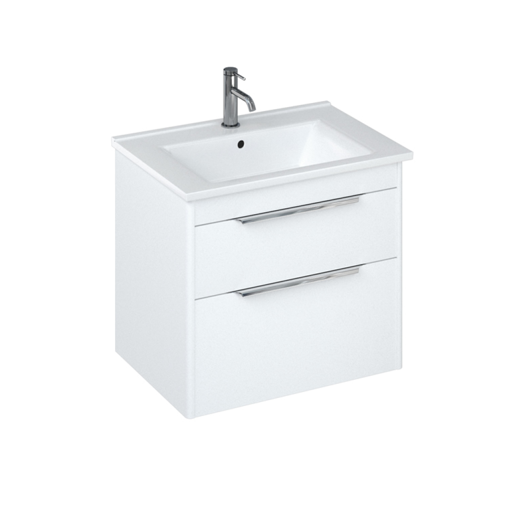 Photo of Britton Bathrooms Shoreditch 650mm Matt White Double Drawer Unit & BasinBritton Bathrooms Shoreditch 650mm Matt White Double Drawer Unit & Basin