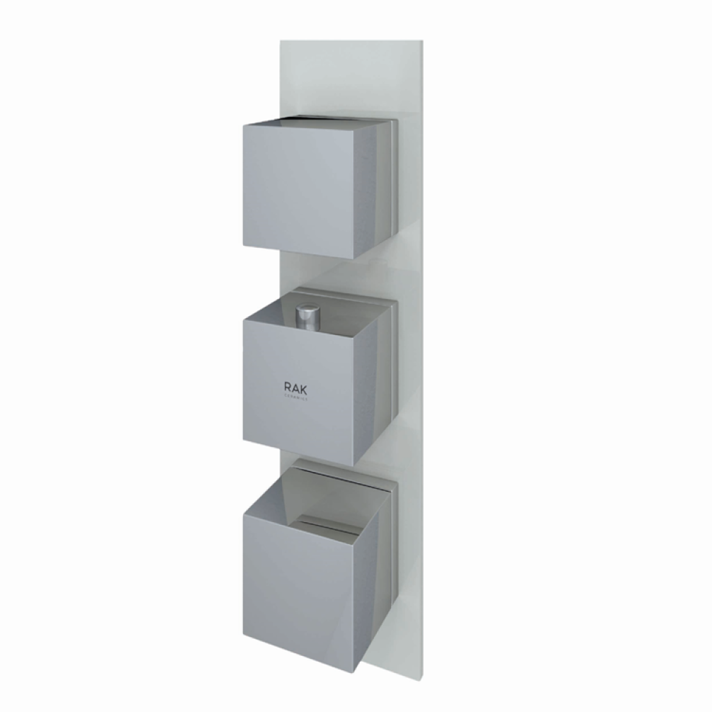 Photo of RAK Feeling Square Dual Shower Valve in Greige