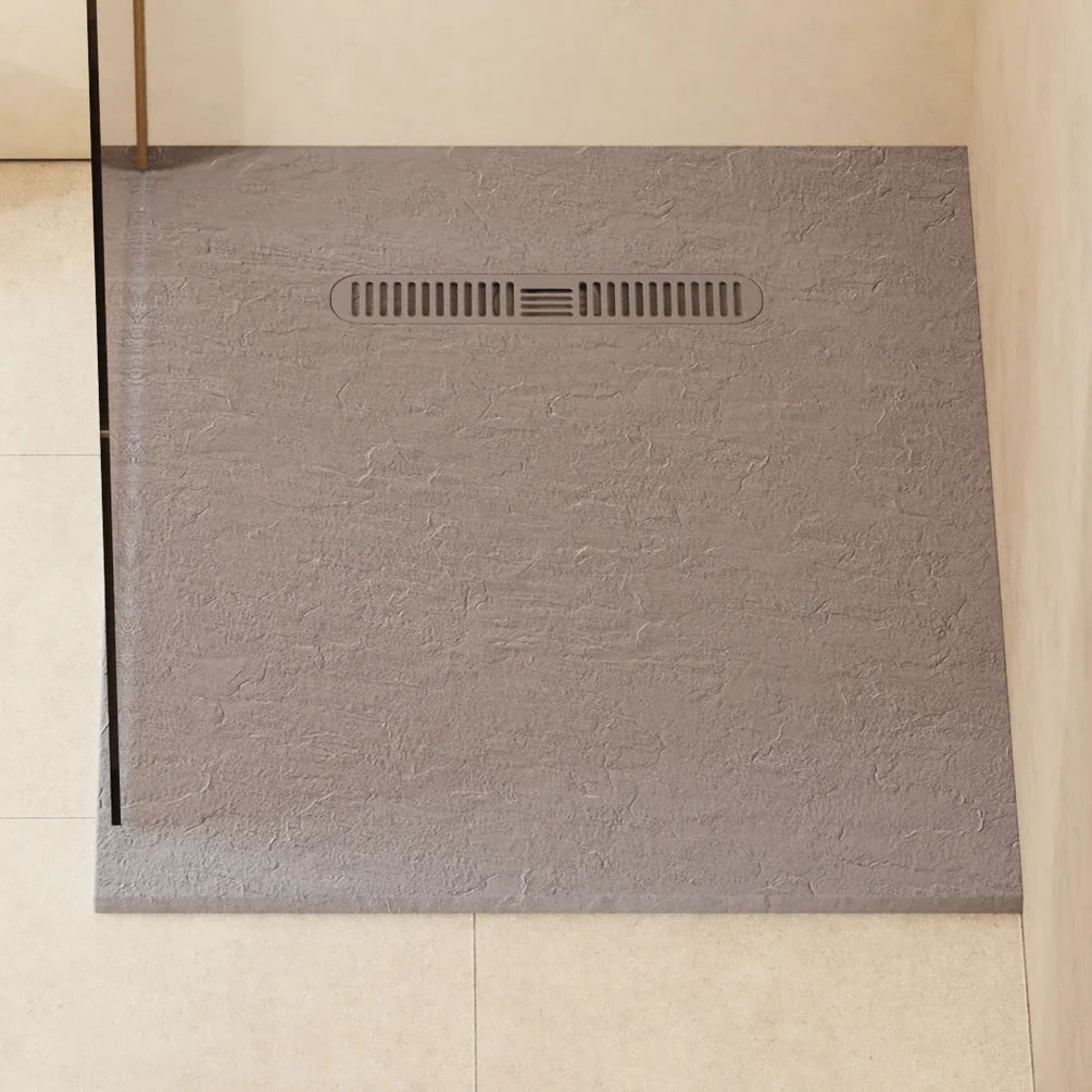 Lifestyle image of Crosswater Vito 1000mm x 800mm Light Grey Anti-Slip Rectangular Shower Tray