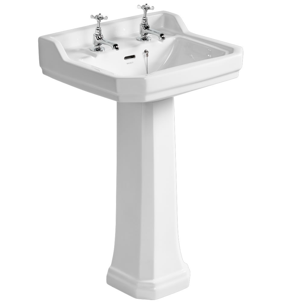 Cutout image of Ideal Standard Waverley 560mm Pedestal Basin Two Tap Holes