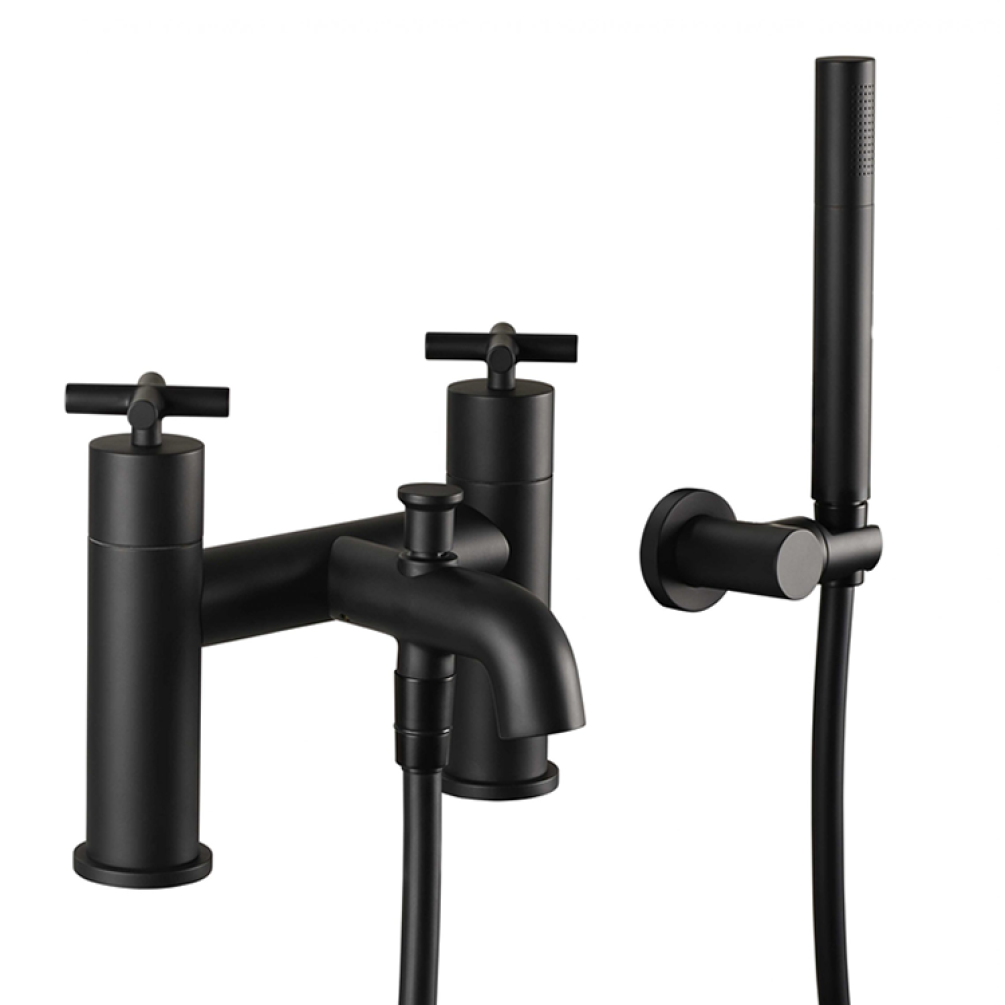 Photo of JTP Solex Matt Black Bath Shower Mixer with Kit Cutout