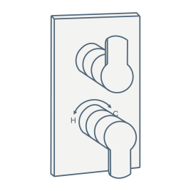 iconography image of a concealed recessed shower valve