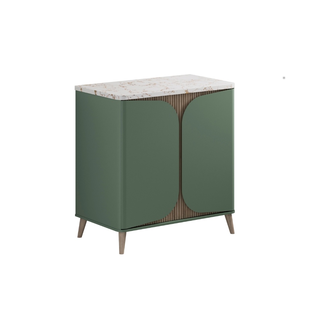 Product Cut out image of the Crosswater Tambour Sage Green 800mm Floorstanding Unit with Worktop