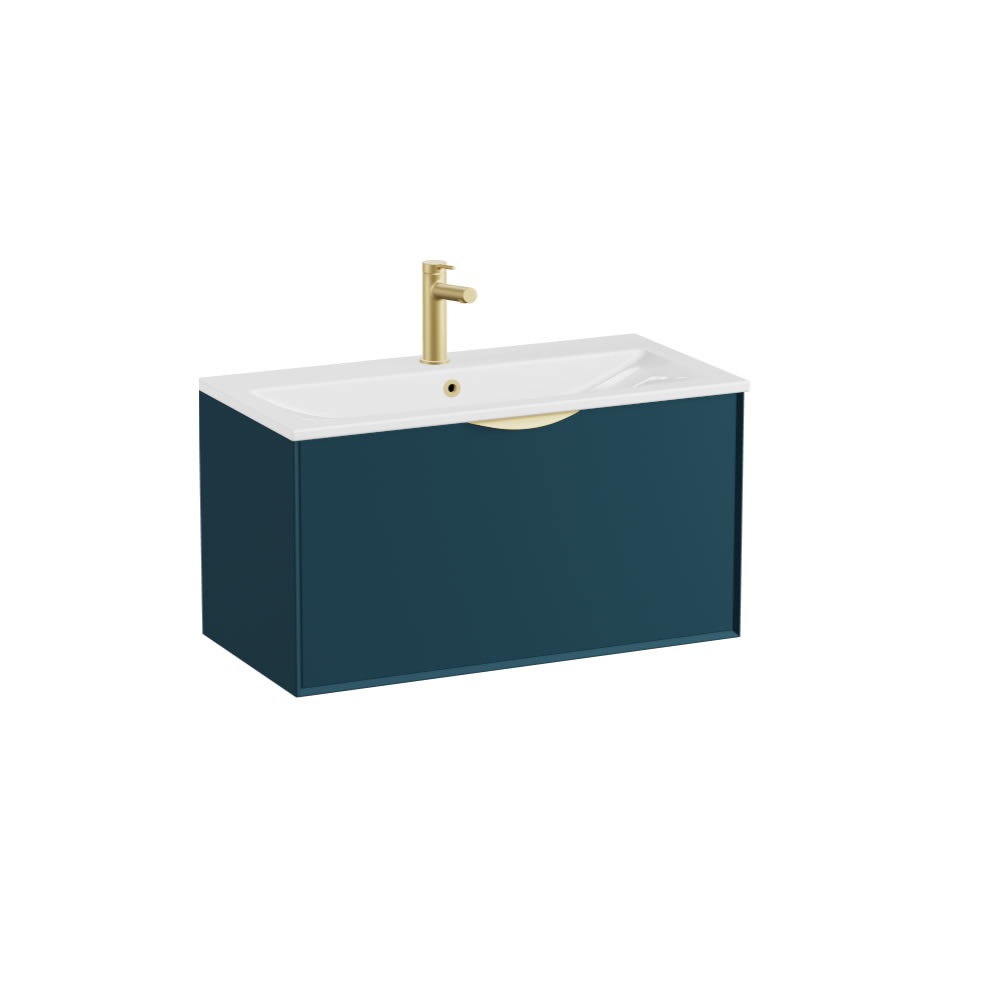 Vado Safari Smooth 800mm Atlantic Blue Wall Hung Vanity Unit & Ceramic Basin