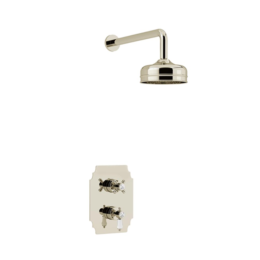 Photo of Heritage Glastonbury Vintage Gold Recessed Shower with Premium Fixed Head Kit