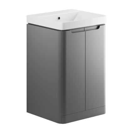 Apex Matt Grey 2 Door Floorstanding Vanity Unit & Basin