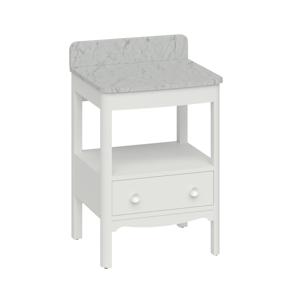 Product cut out image of Burlington Guild 620 Varley White Furniture Unit and Carrara Worktop GU6500DVW_FS GU620TMC
