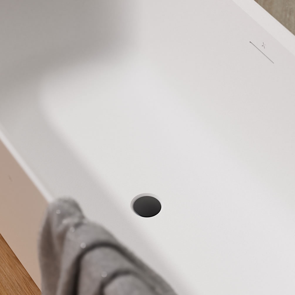 Lifestyle image of Crosswater Matt Black Freestanding Bath Waste