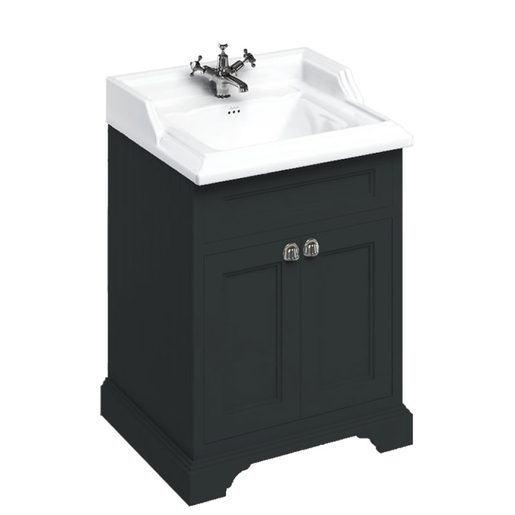 Burlington Classic 650mm Basin & Matt Black Freestanding Vanity Unit