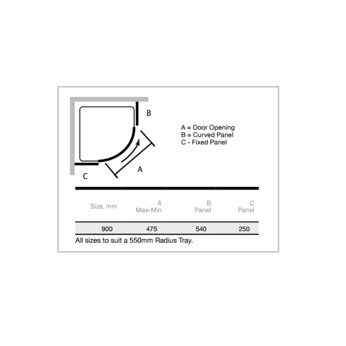Merlyn 6 Series 900mm 1 Door Quadrant Shower Door Sanctuary Bathrooms
