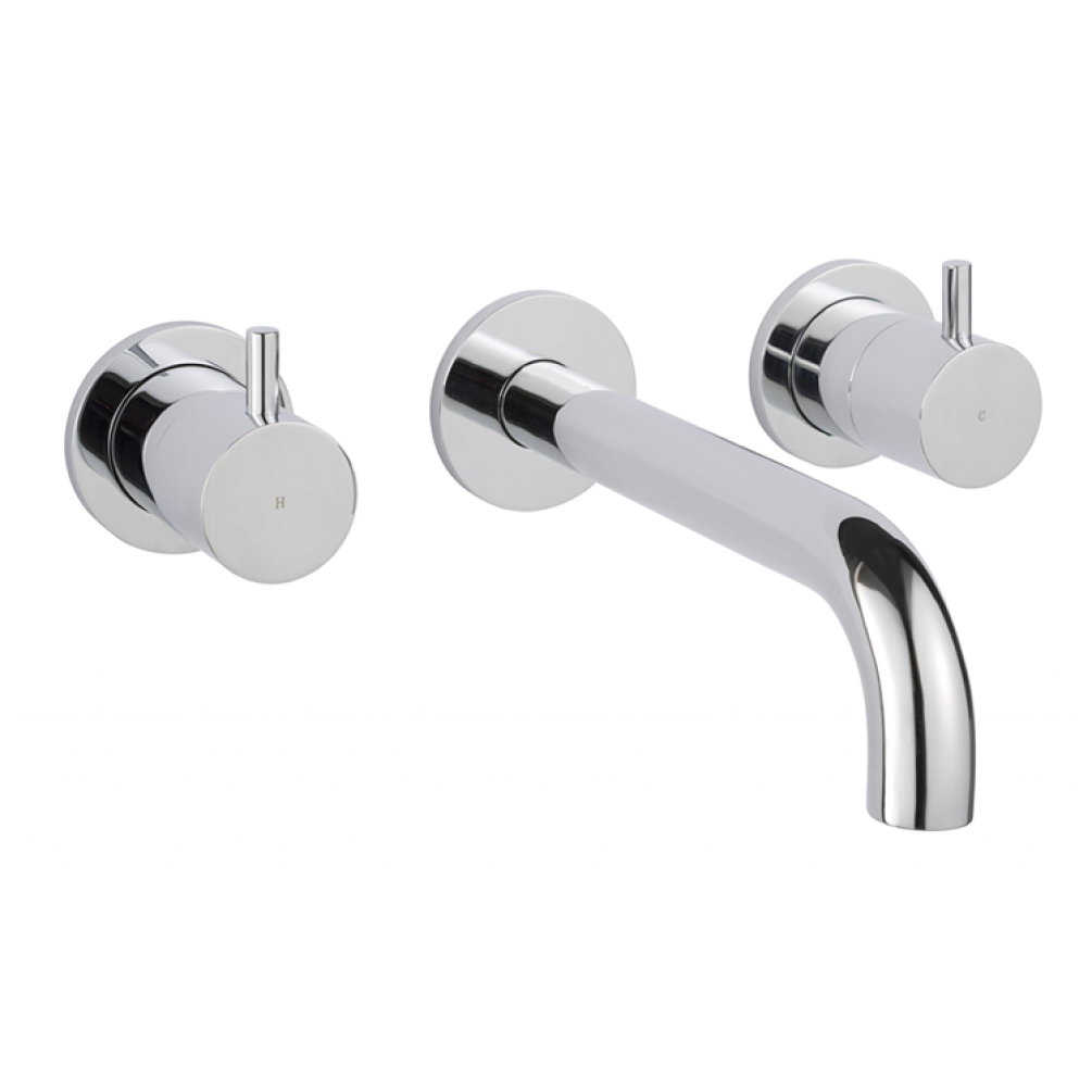Photo of JTP Florence Chrome Wall Mounted 3TH Basin Mixer Cutout