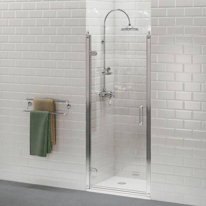 Product Lifestyle image of the Burlington Hinged Shower Door