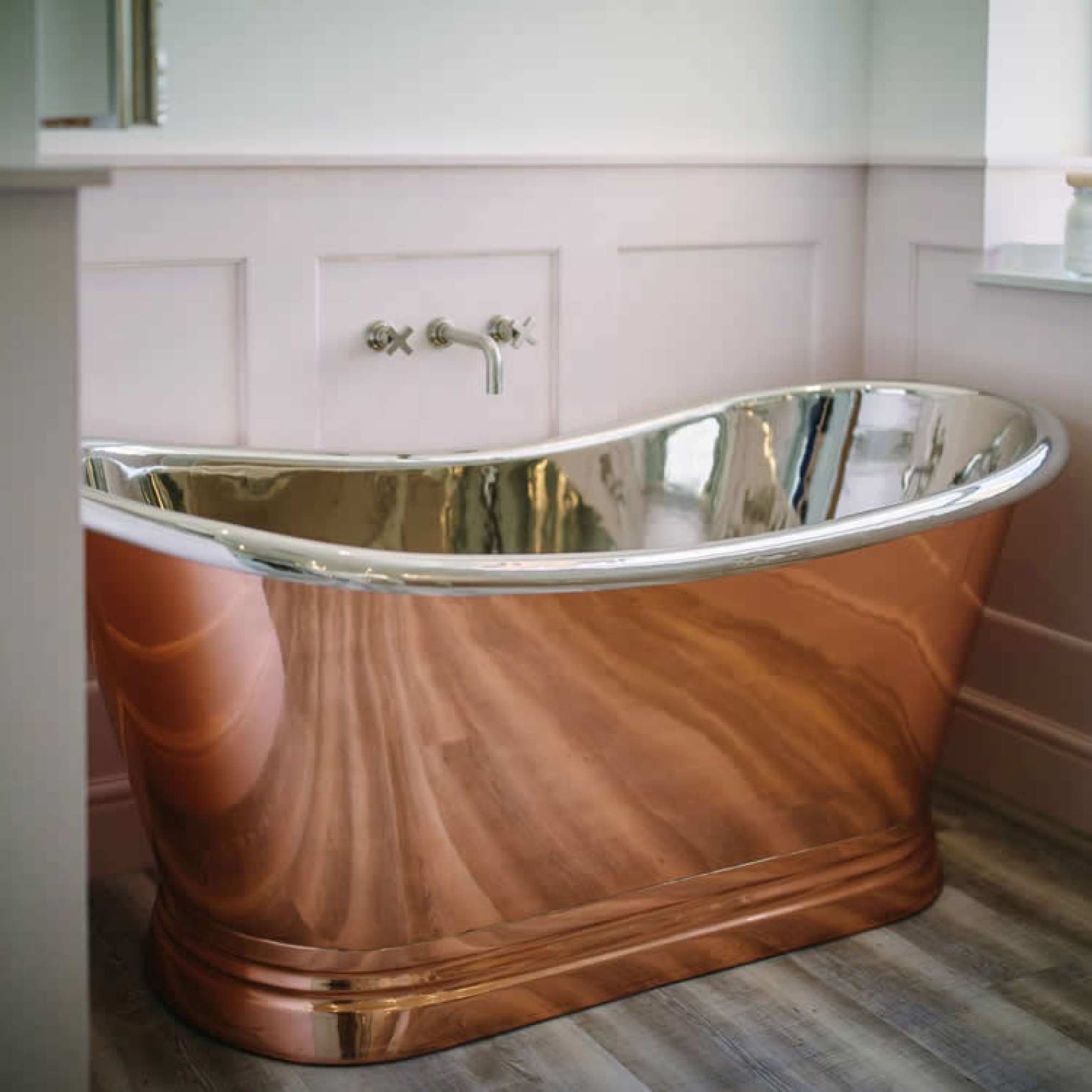 BC Designs 1500mm Copper & Nickel Freestanding Boat Bath