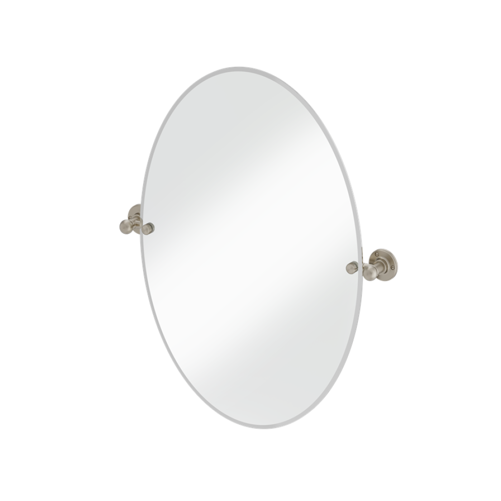 Burlington Oval Mirror 500 x 700mm With Brushed Nickel Fixings