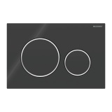 Cutout image of Geberit Sigma20 Round Black / Gloss Chrome Dual Flush plate