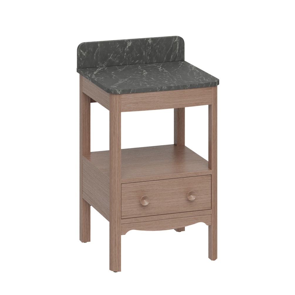product cut out image of burlington guild 560 dark oak furniture unit with marquina worktop GU5600DDOK_FS GU560TMQ