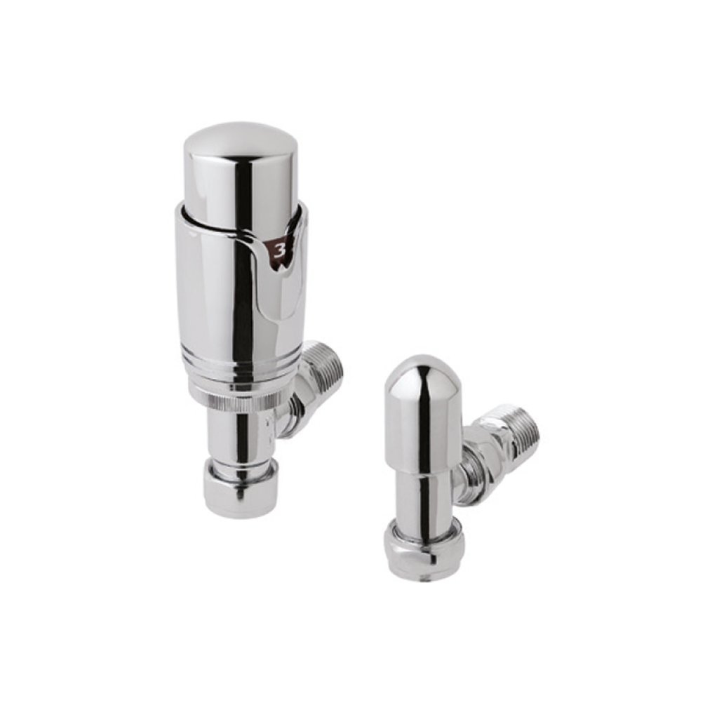 Photo of Eastbrook Chrome Angled Thermostatic Radiator Valves