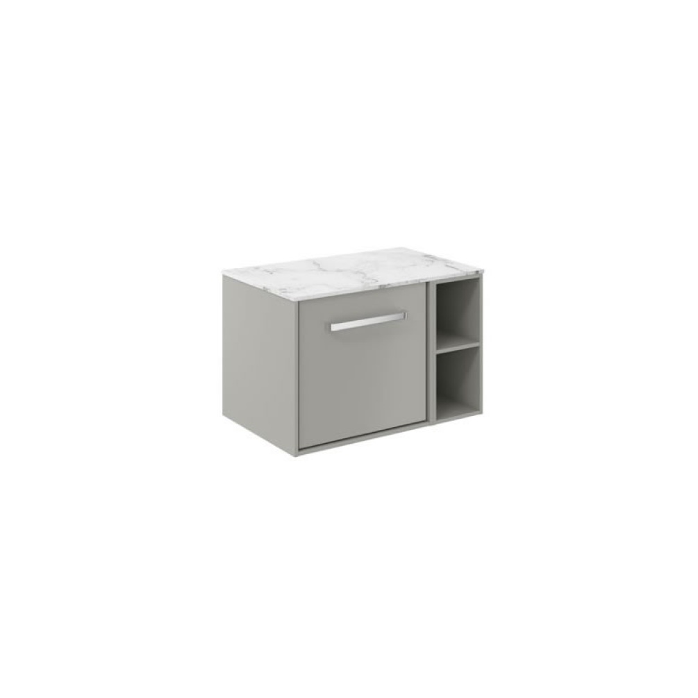 Cutout image of Crosswater Infinity 700mm Storm Grey Vanity Unit & Carrara Marble Worktop