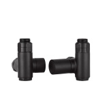 JTP Matt Black Pair of Dual Fuel Radiator Valves Cut Out