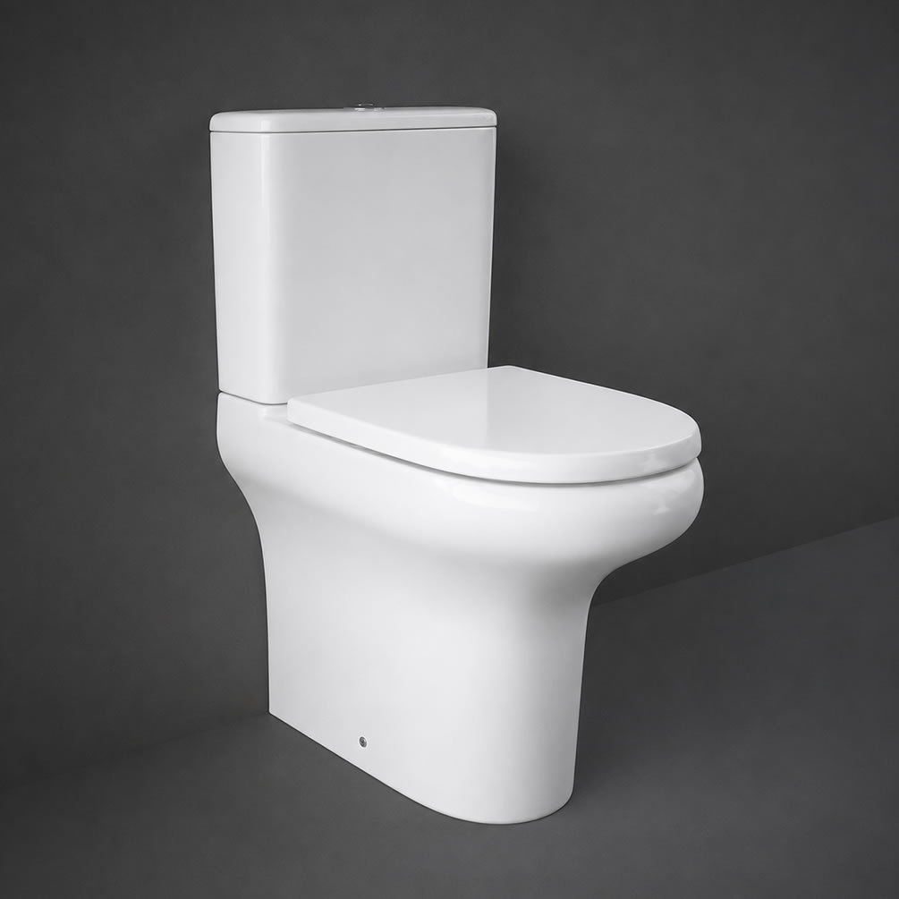 Lifestyle image of RAK Compact Deluxe Rimless Close Coupled Closed Back Toilet
