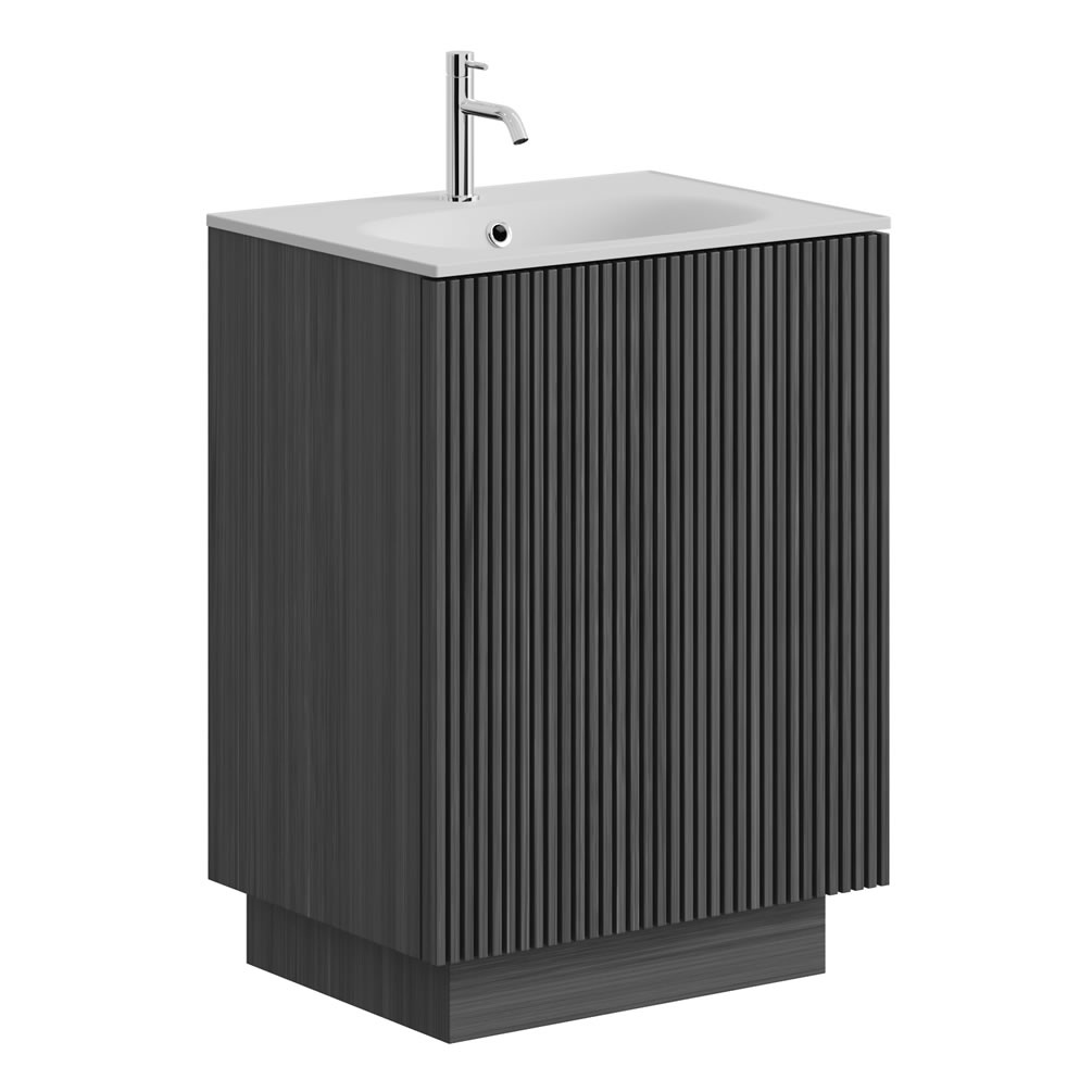 Crosswater Limit Steelwood 600mm Floorstanding Vanity Unit & Basin
